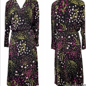 Joie Floral Wrap V-Neck 3/4 Sleeve Dress Career